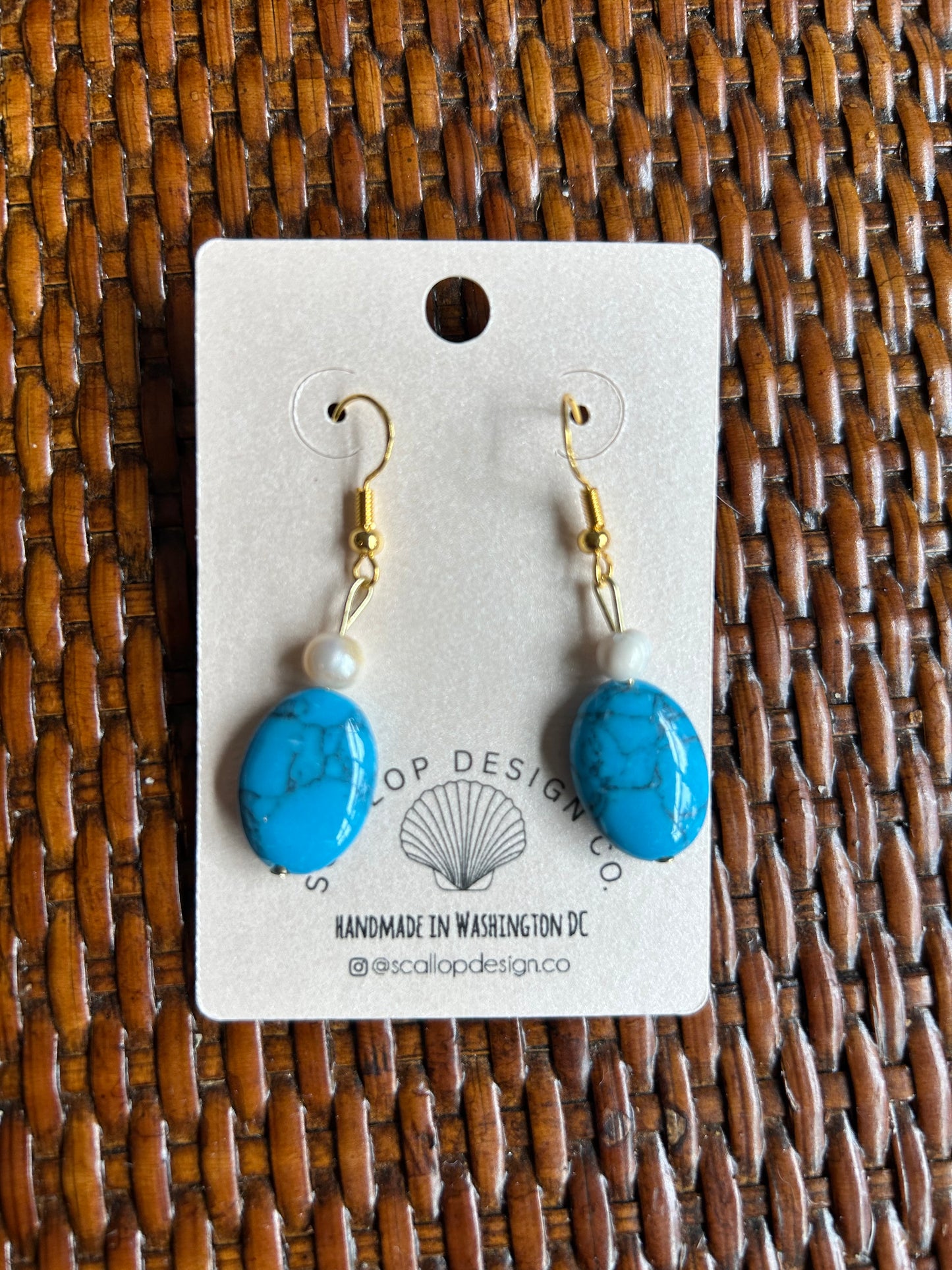Azul Oval - Upcycled Earrings