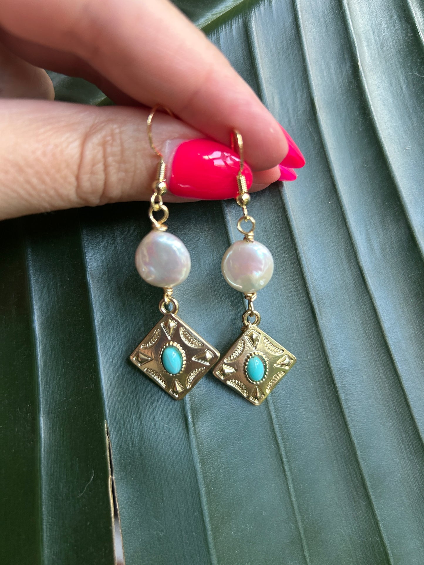 Azure - Gold + Turquoise Dangles