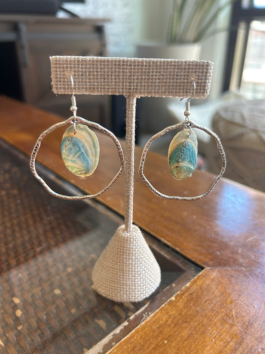 Eclipse - Abalone Hoop Earrings - Pāua collection