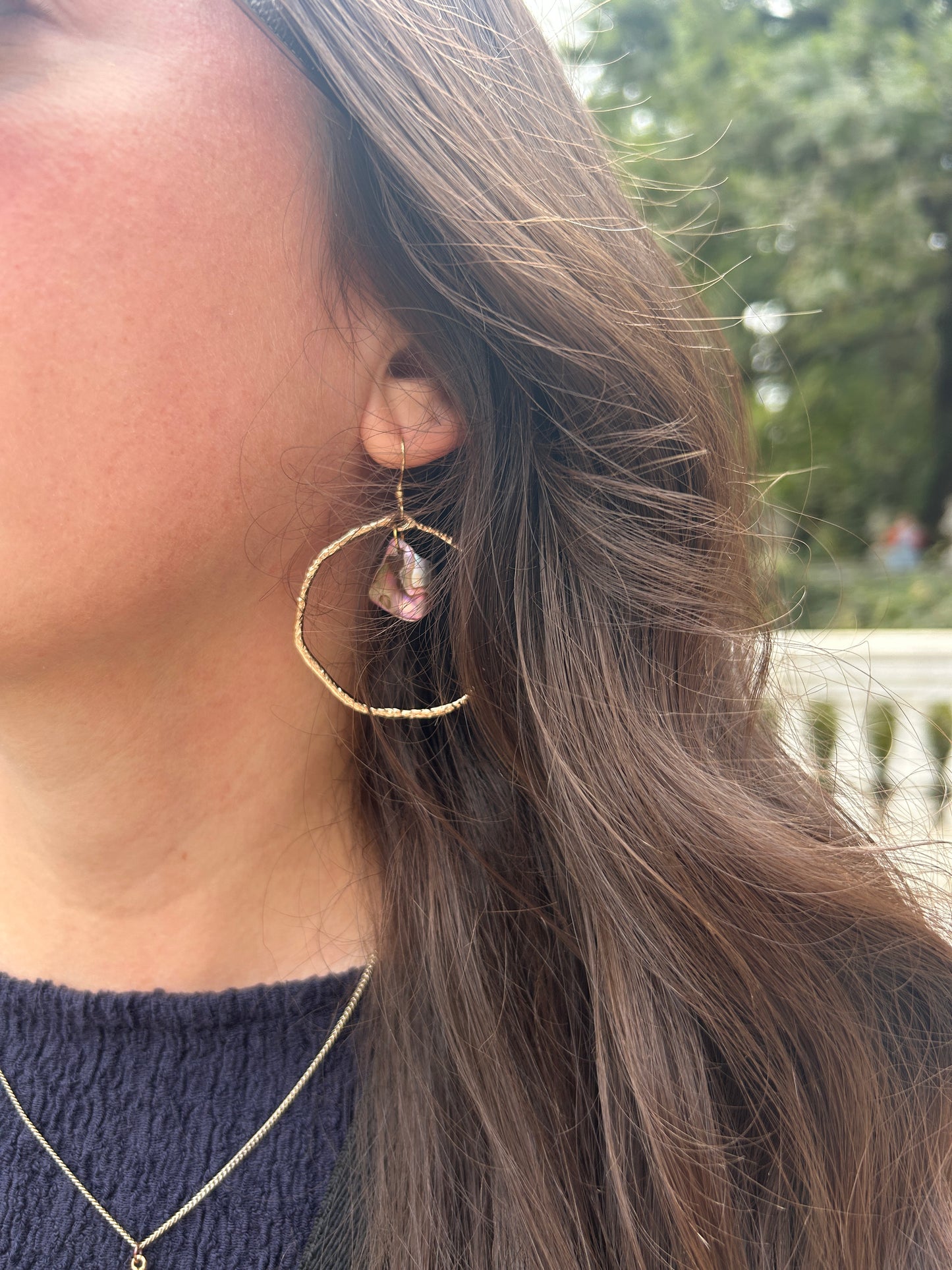 Abalone Hoop Earrings - Moana - Pāua collection