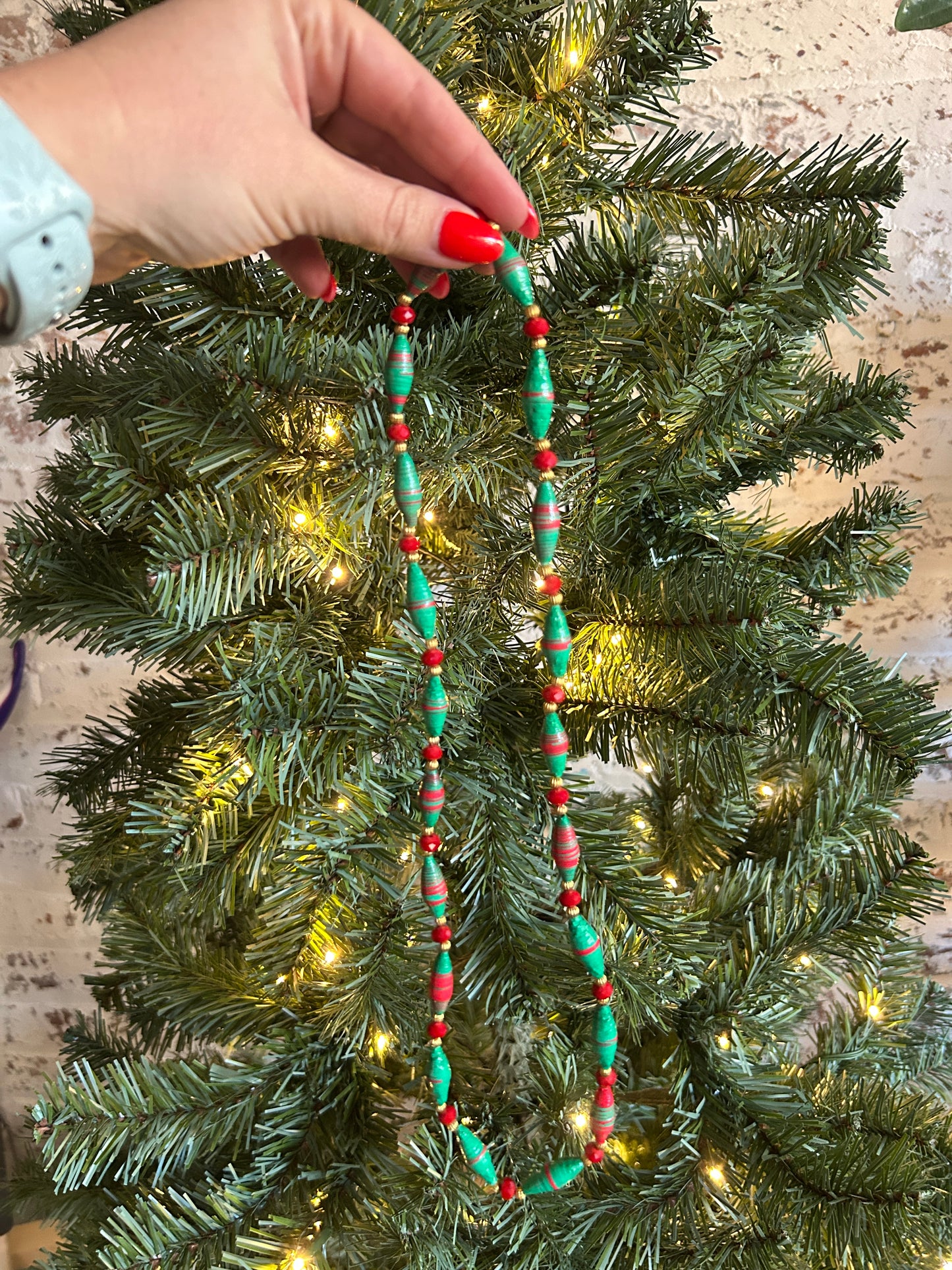 Pearl Christmas earrings