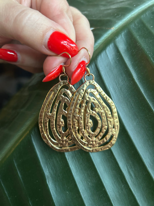 Gold Spiral Dangling earrings