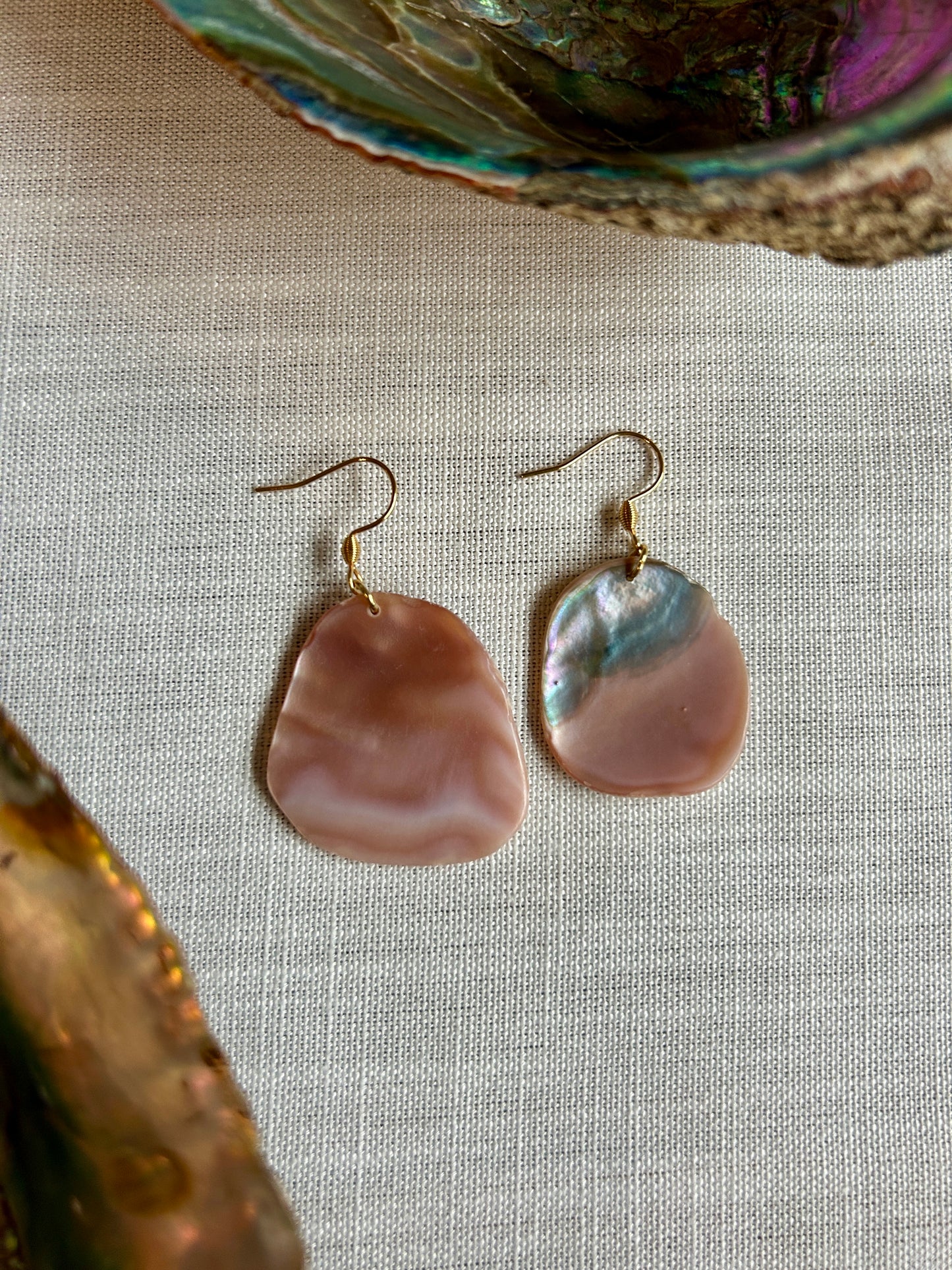 Large Pink Mother of Pearl Earrings