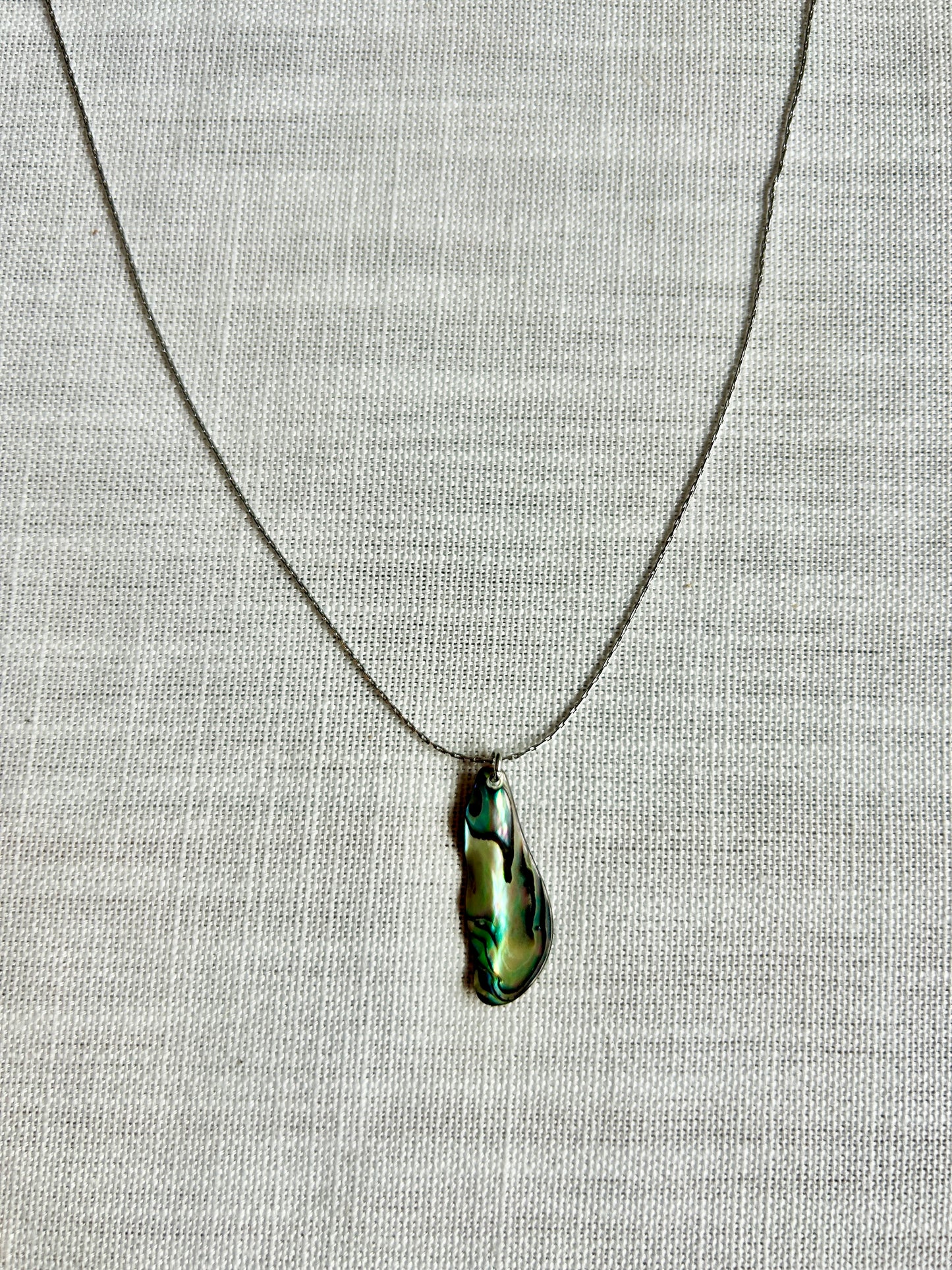 Simple Abalone Necklace - Gold and Silver