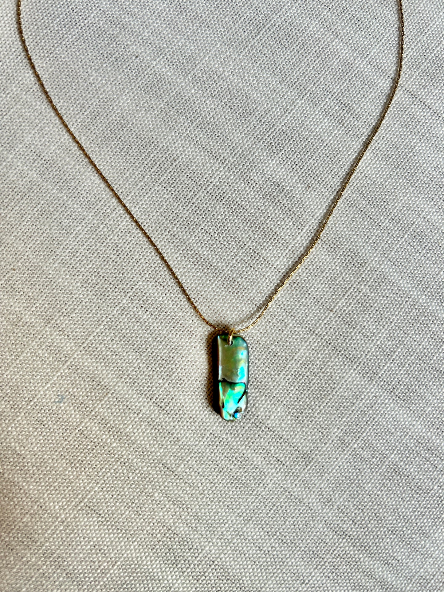 Simple Abalone Necklace - Gold and Silver