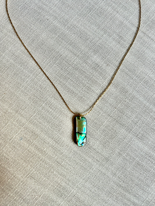 Simple Abalone Necklace - Gold and Silver