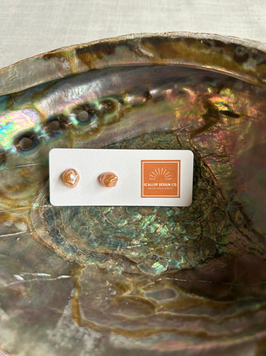 White or Pink Keshi Pearl Studs