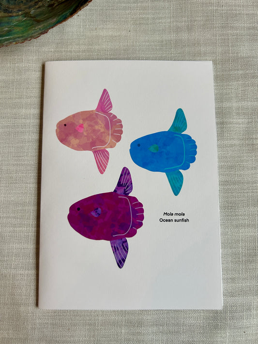 Ocean Sunfish Greeting Card – Mola Mola Marine Life Art 5x7