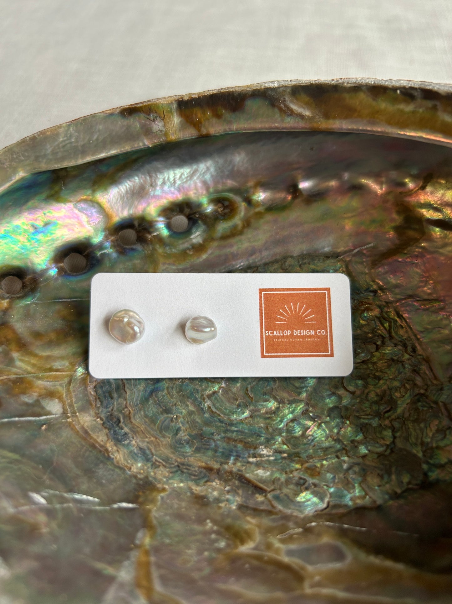 White or Pink Keshi Pearl Studs