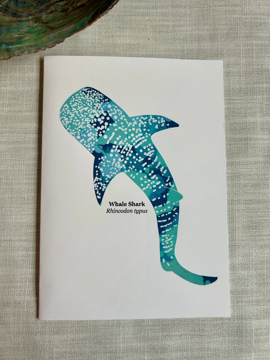 Whale Shark Greeting Card – Ocean Wildlife Art Card 5x7