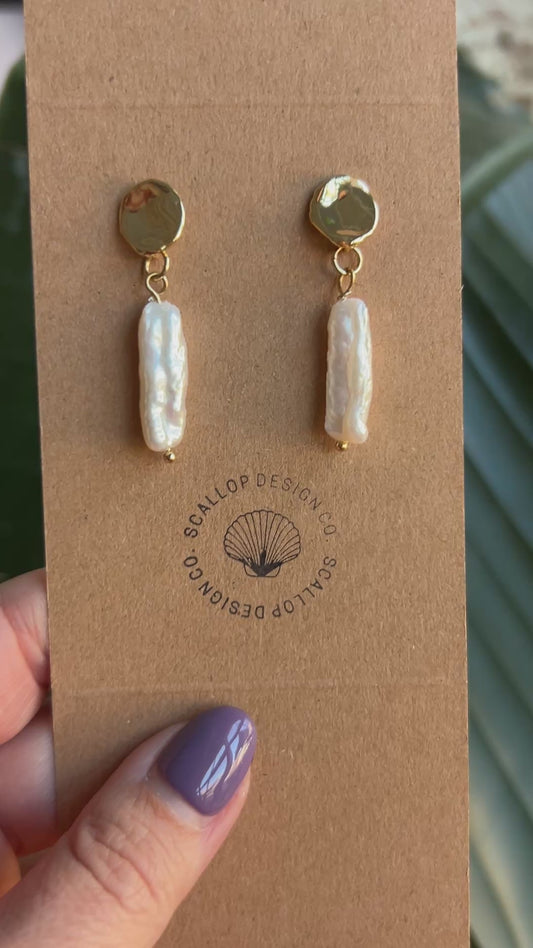 Wedding pearls - Biwa studs